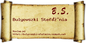 Bulyovszki Stefánia névjegykártya
